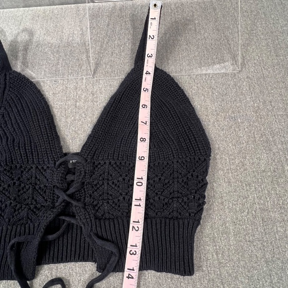 Arden B Lace Up Crochet Corset Crop Tank Top Adjustable No Size Boho Festival - Picture 8 of 9